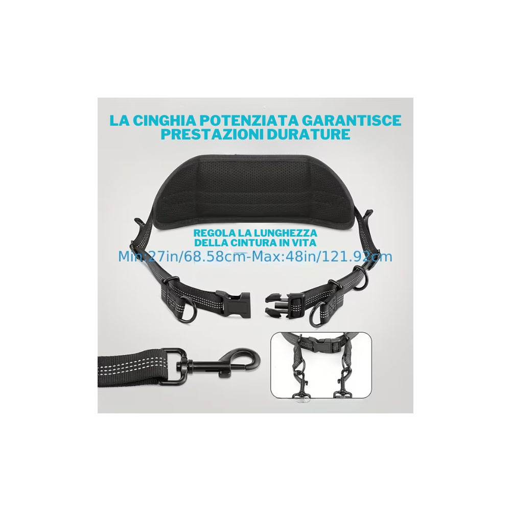 DOPPIO GUINZAGLIO CON DOPPIA PRESA E MARSUPIO
