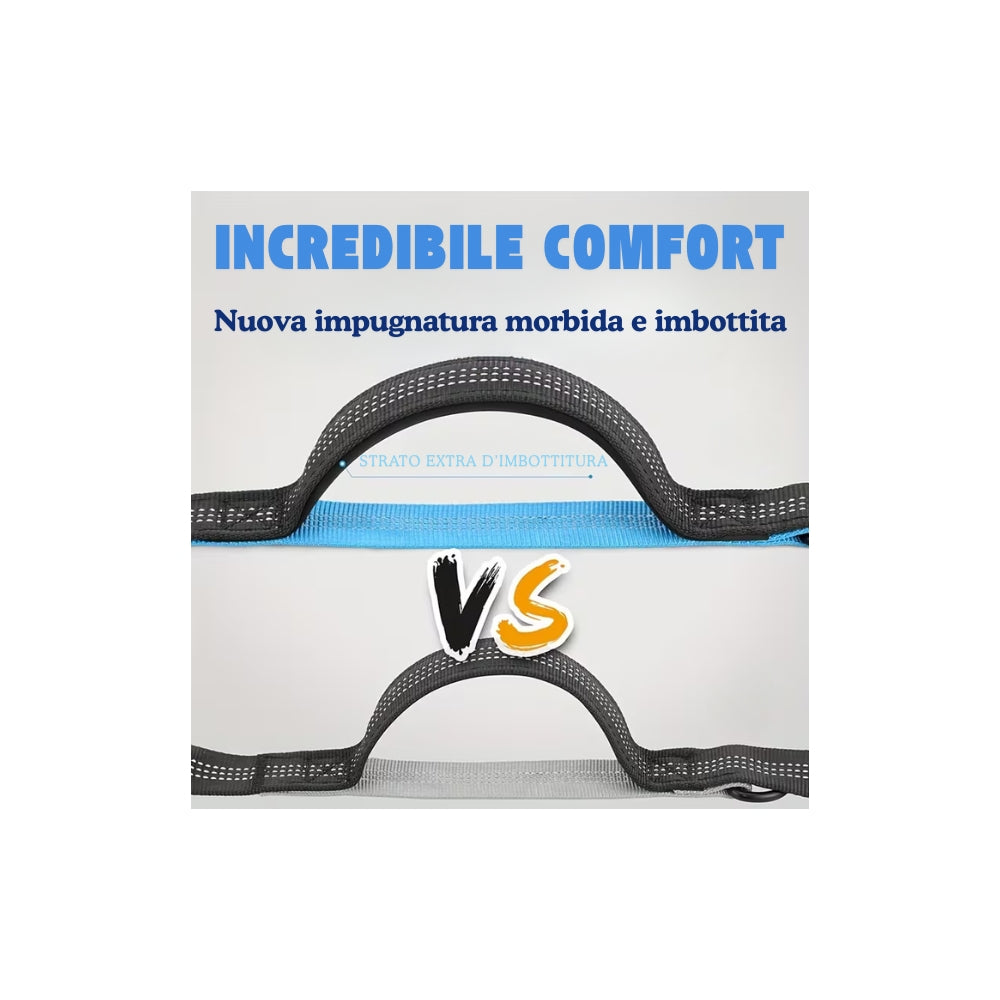 DOPPIO GUINZAGLIO CON DOPPIA PRESA E MARSUPIO