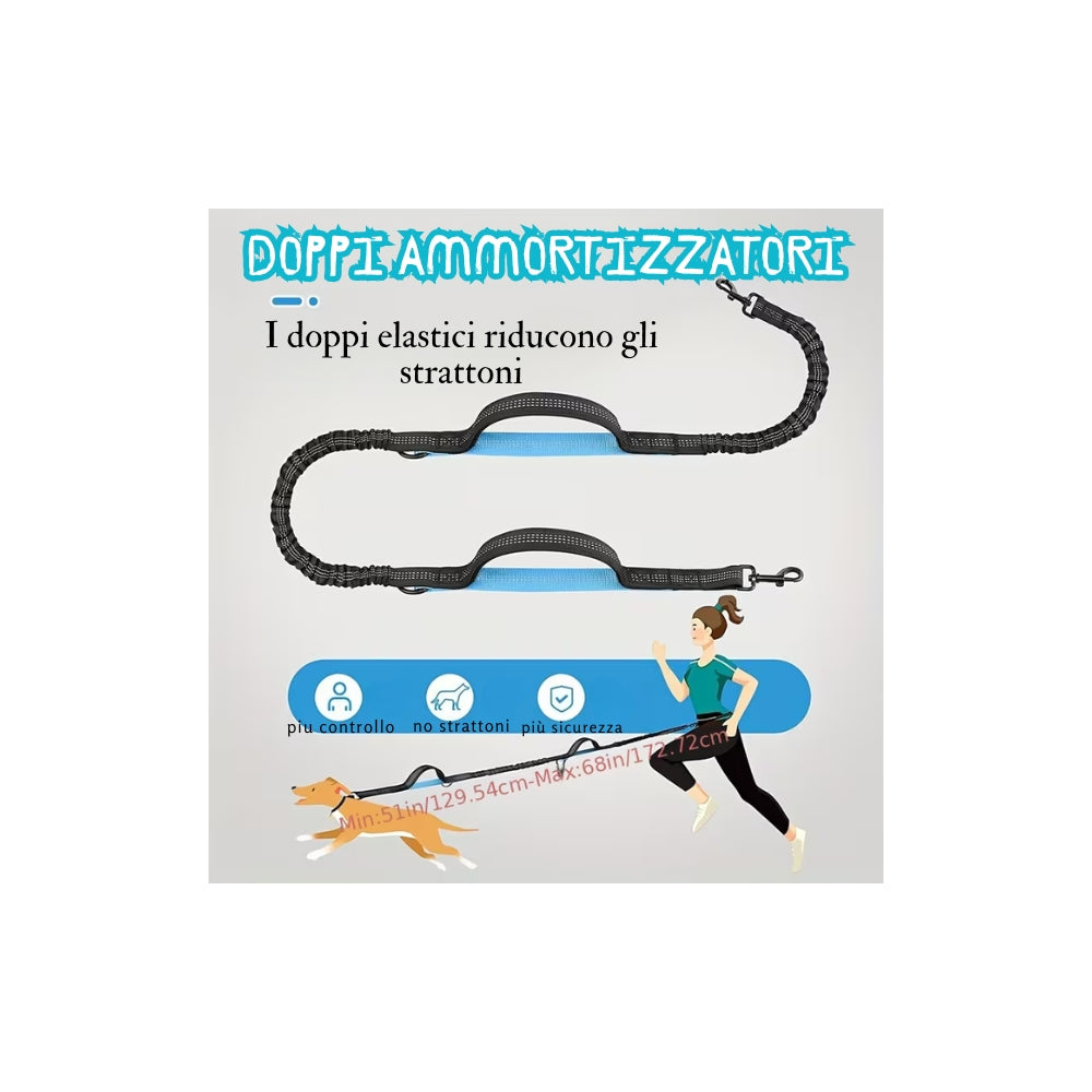 DOPPIO GUINZAGLIO CON DOPPIA PRESA E MARSUPIO
